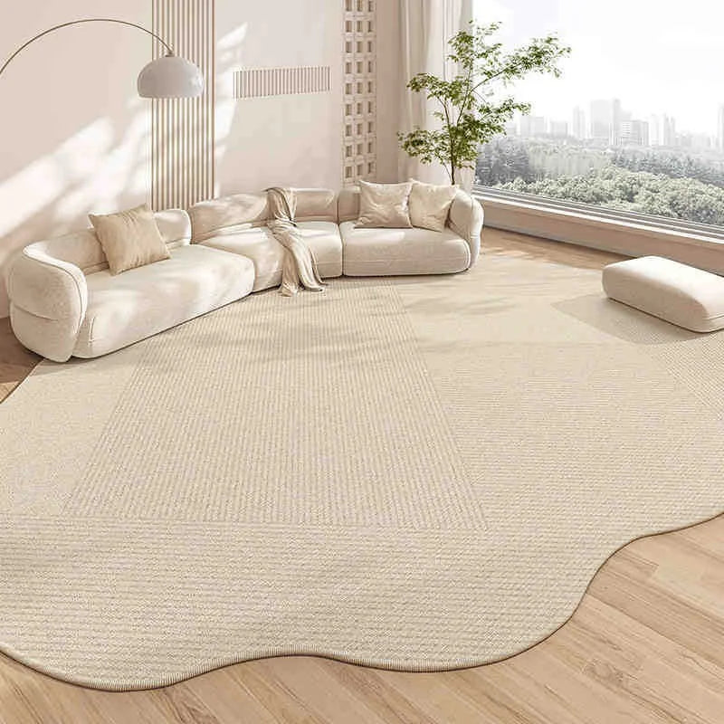 Tapete Forma Orgânica na cor Creme