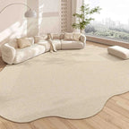 Tapete Forma Orgânica na cor Creme