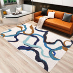 Tapete Arte Abstrata na cor Azul e Laranja