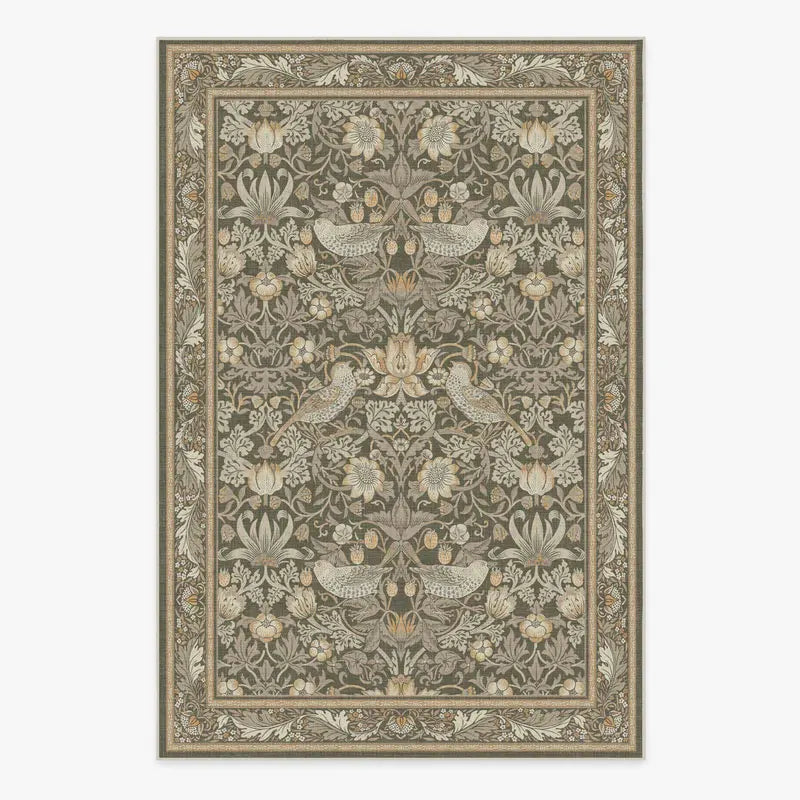 Tapete Jardim Morris na cor Taupe e Sálvia